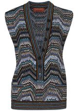Striped Sequin Vest Dark Multicolour