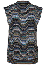 Striped Sequin Vest Dark Multicolour
