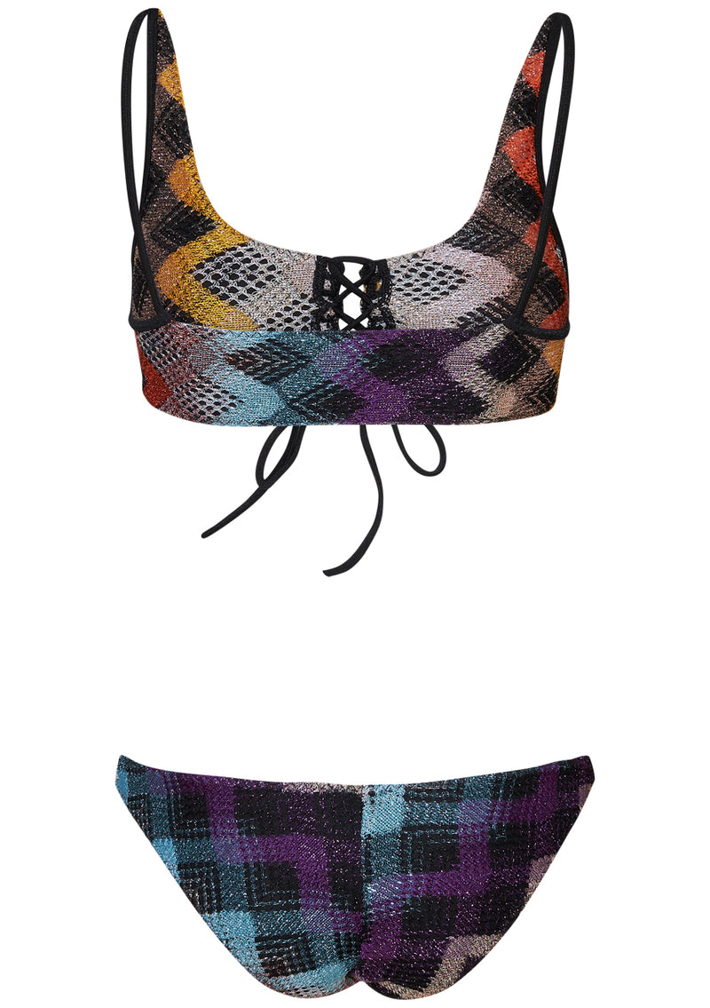 Tie Bikini Dark Lamé Multicolour