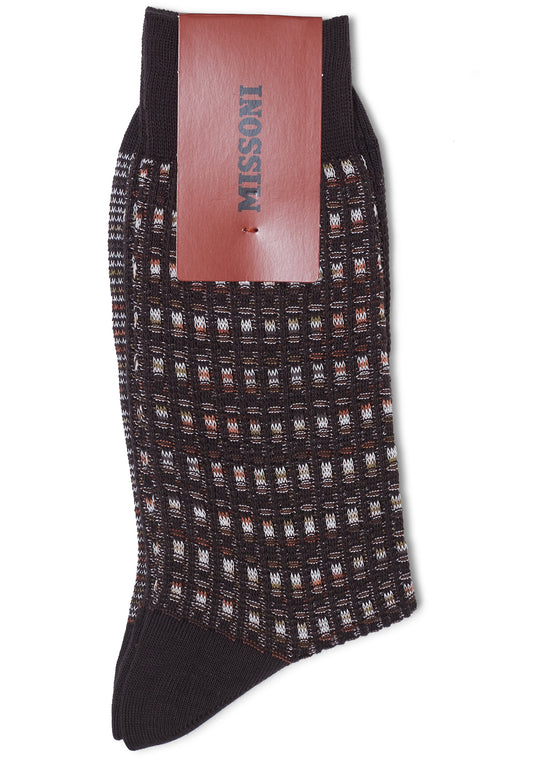 Waffle Knit Socks Brown