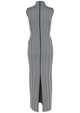 Zig Zag Sleeveless Dress Black & White