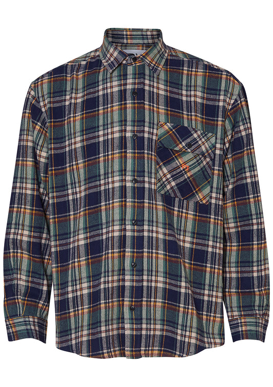 Kith P's Flannel Shirt Check Brushed Blue/Gold