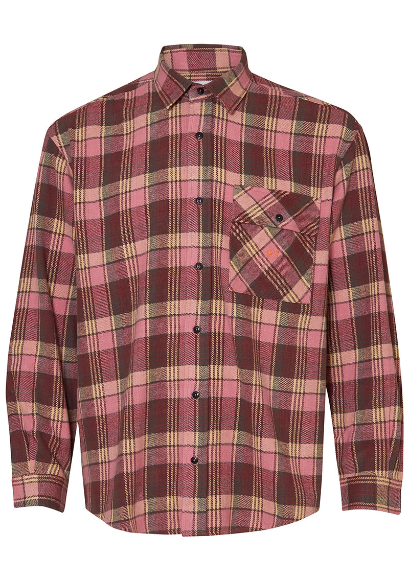 Kith P's Flannel Shirt Check Brushed Pink