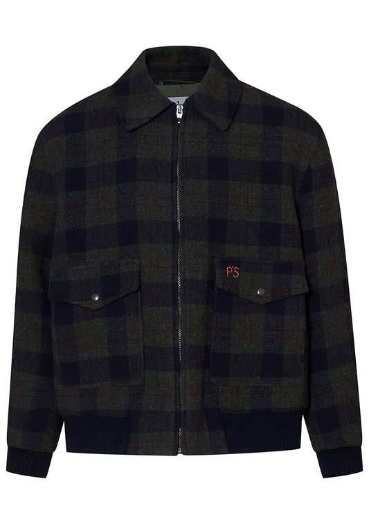 Uncle Tom P's Wool Jacket Check Blue/Green