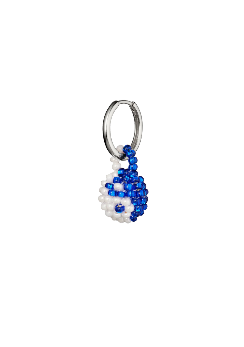 Blue White Yin Yang Earring