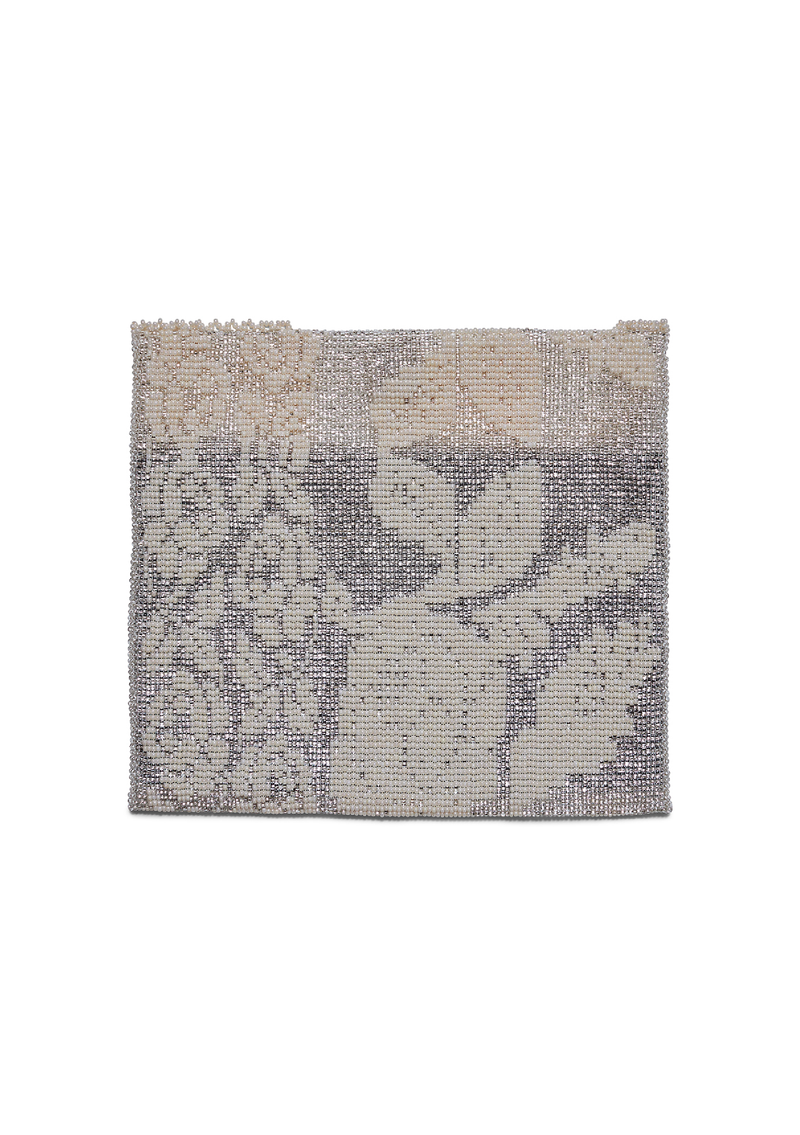 Lace Clutch Silver & White