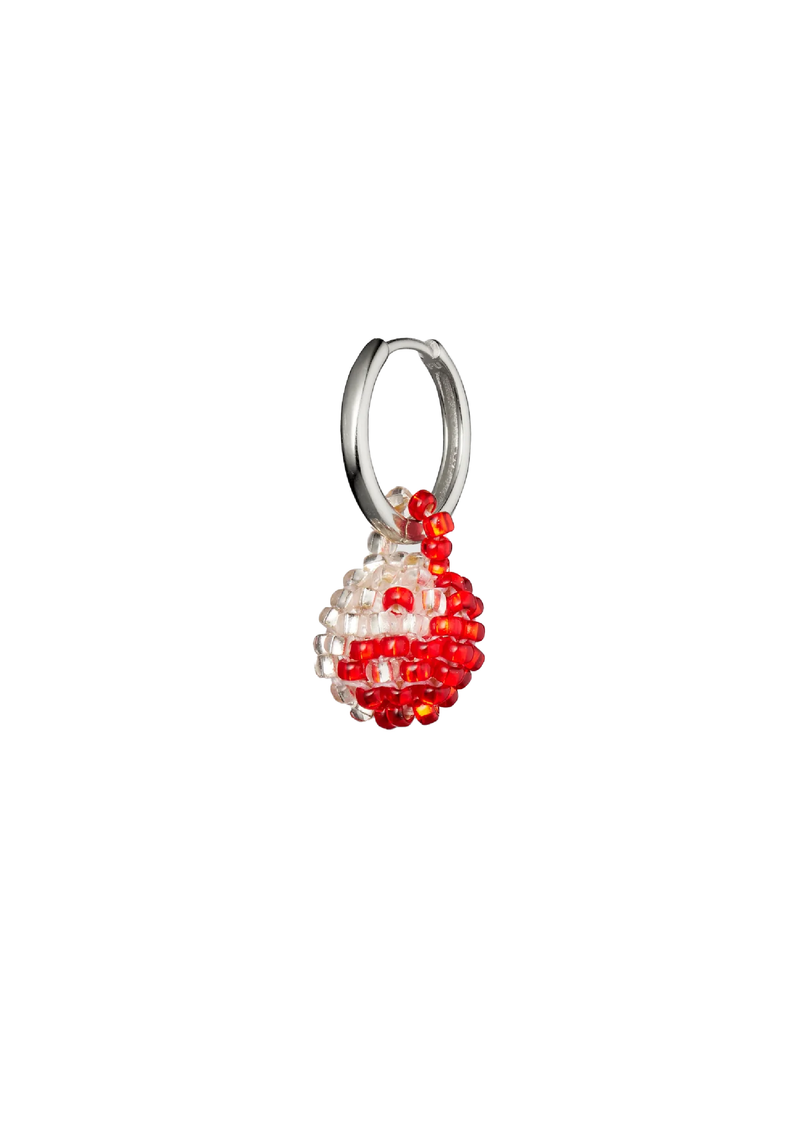 Red Silver Yin Yang Earring
