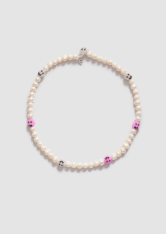 Pearl Pink Silver Mood Necklace