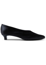 Clemmie Kitten Heel Satin Black