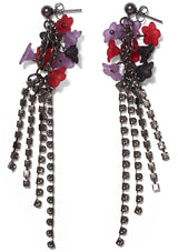 Flower Bouquet Earrings Hot Pink Multi