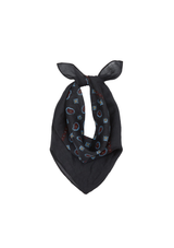 Paisley Ramie Scarf Small Charcoal