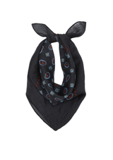 Paisley Ramie Scarf Small Charcoal
