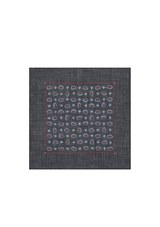 Paisley Ramie Scarf Small Charcoal