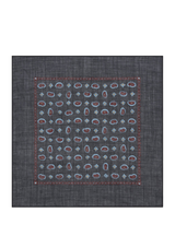 Paisley Ramie Scarf Small Charcoal
