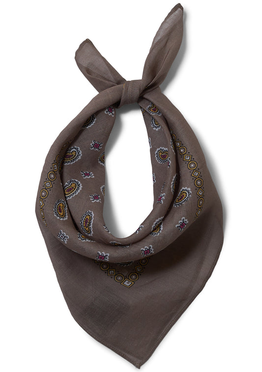Paisley Ramie Scarf Small Khaki