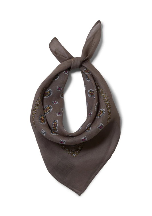 Paisley Ramie Scarf Small Khaki