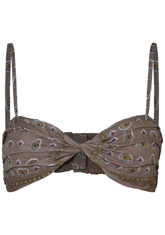 Twisted Bra Top Khaki