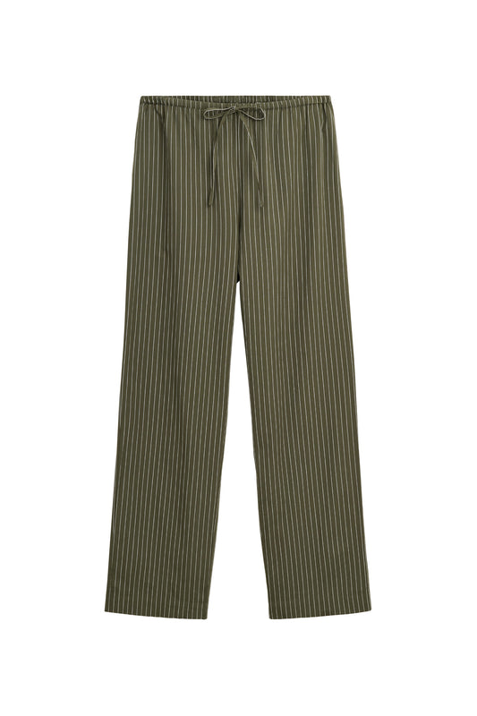 Addie Pants Green/White Stripe