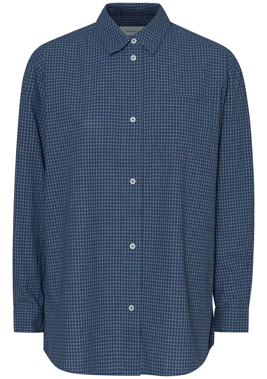 Edgar Shirt Blue/Cream Mini Check