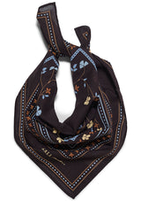 Floral Scarf Dark Brown