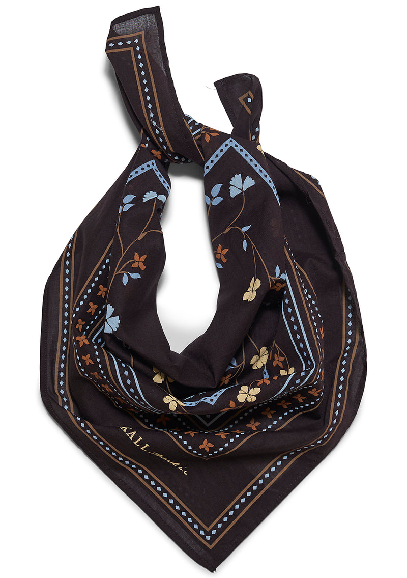 Floral Scarf Dark Brown