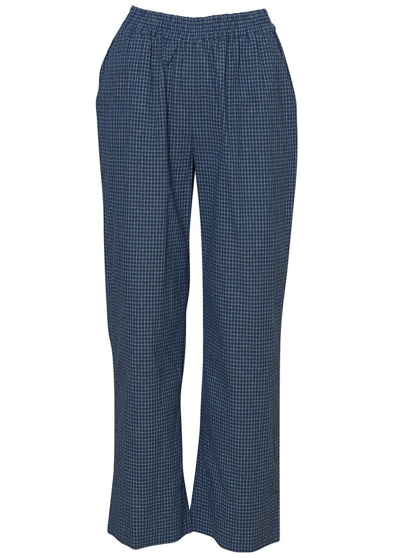 Jasmine Pants Blue/Cream Mini Check