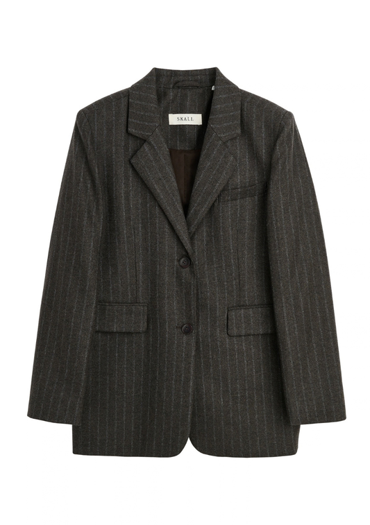 Joan Blazer Brown/Black Pinstripe