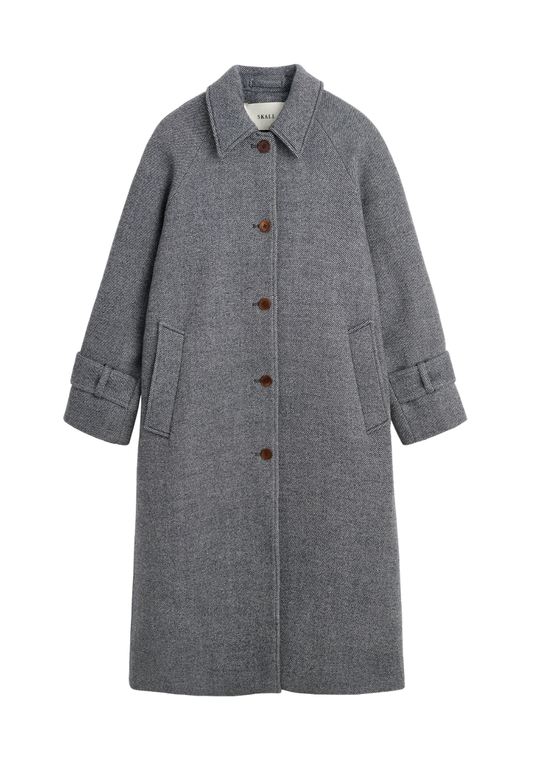 Macy Coat Grey / Blue Twill