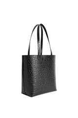 Medium City Tote Croco Black