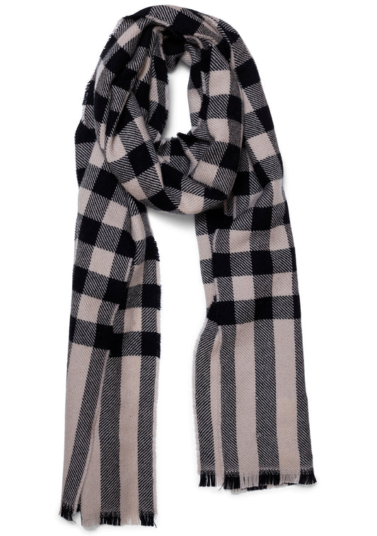 Nadelle Scarf Black/Beige Check