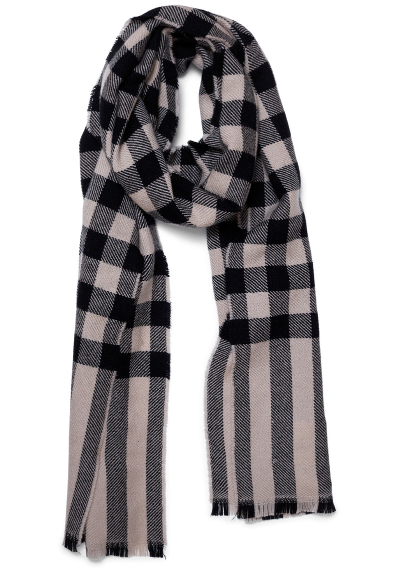 Nadelle Scarf Black/Beige Check