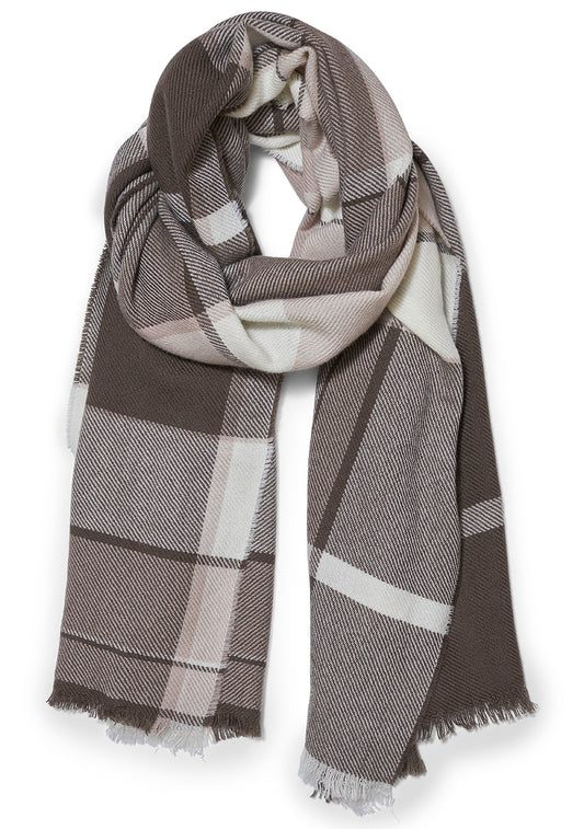 Nelle Scarf Brown/Ecru Check