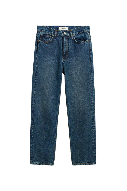 Sharon Straight Jeans Washed Dark Blue
