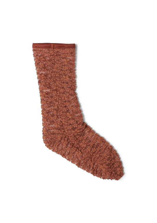 Lace Ankle Socks Rust