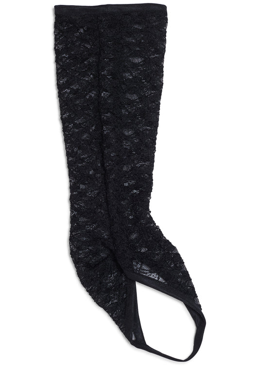 Lace Thong Socks Black