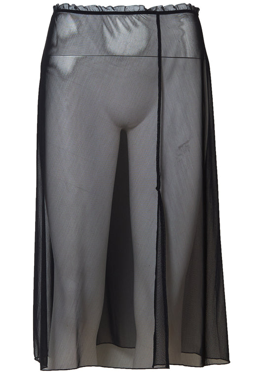 Mesh Slip Skirt Black