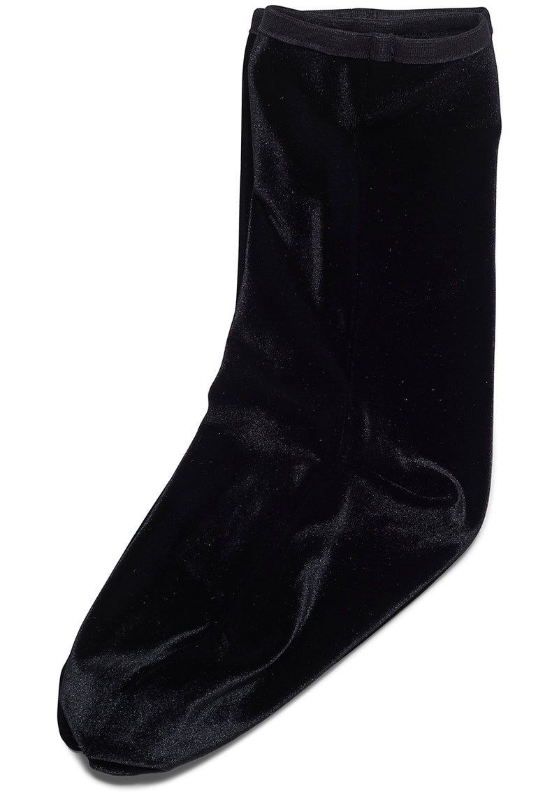 Velvet Ankle Socks Black