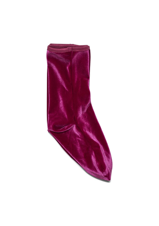 Velvet Ankle Socks Magenta