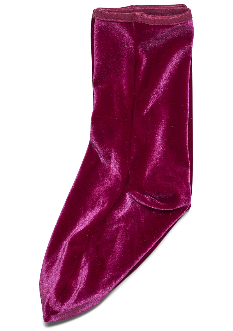 Velvet Ankle Socks Magenta