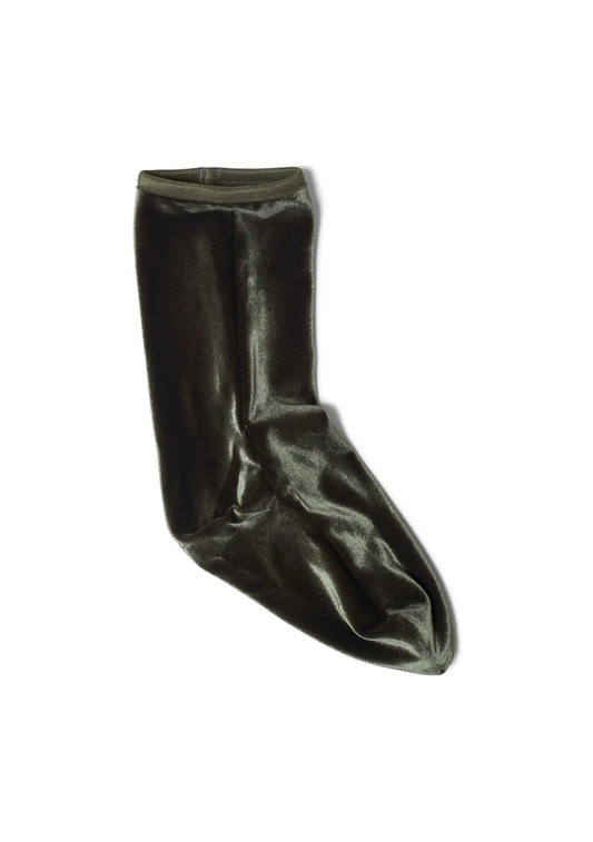 Velvet Ankle Socks Olive Green