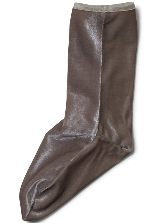 Velvet Ankle Socks Taupe