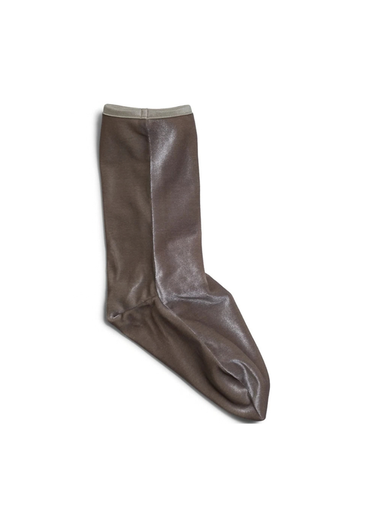 Velvet Ankle Socks Taupe