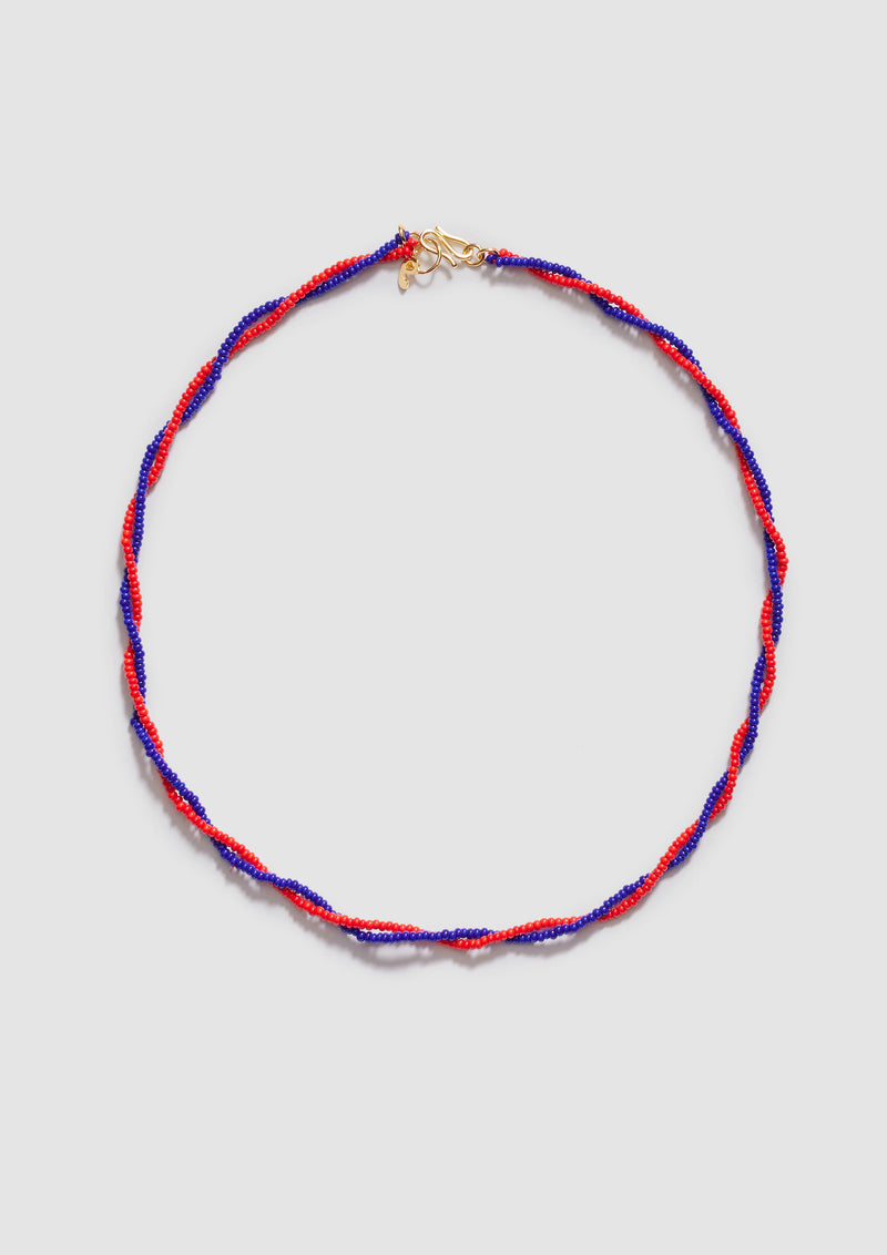 Twister Blue Red Necklace