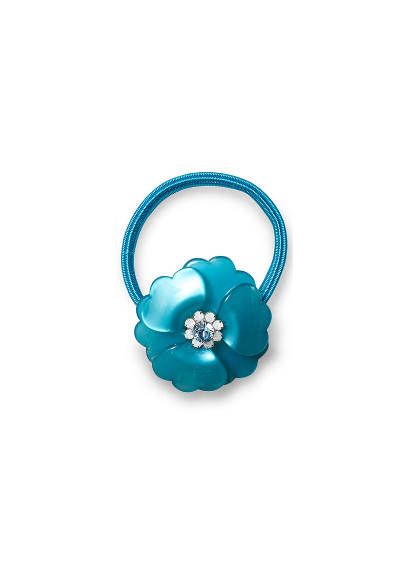 Turquoise Flower Hair Elastic
