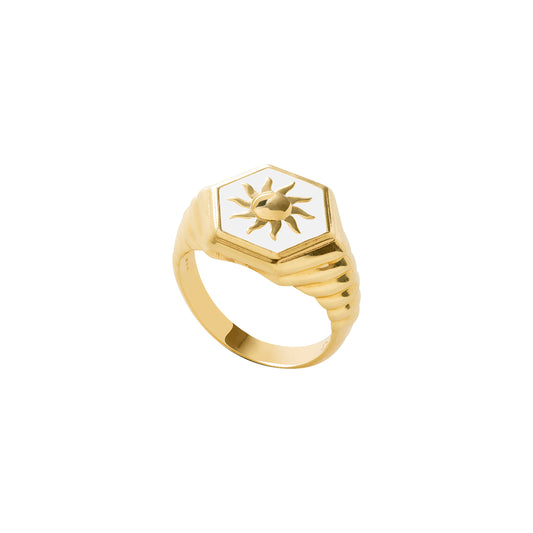 White Sunlight Ring Gold