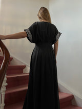 Embellished Silk Dress Black