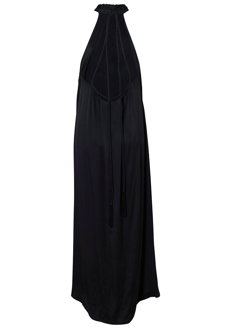 Haltered backless dress black