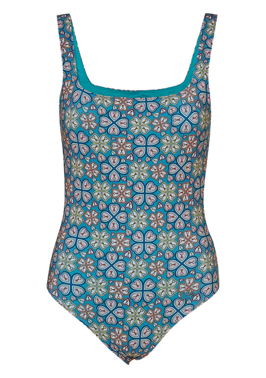 Blue Clover Printed Swimsuit