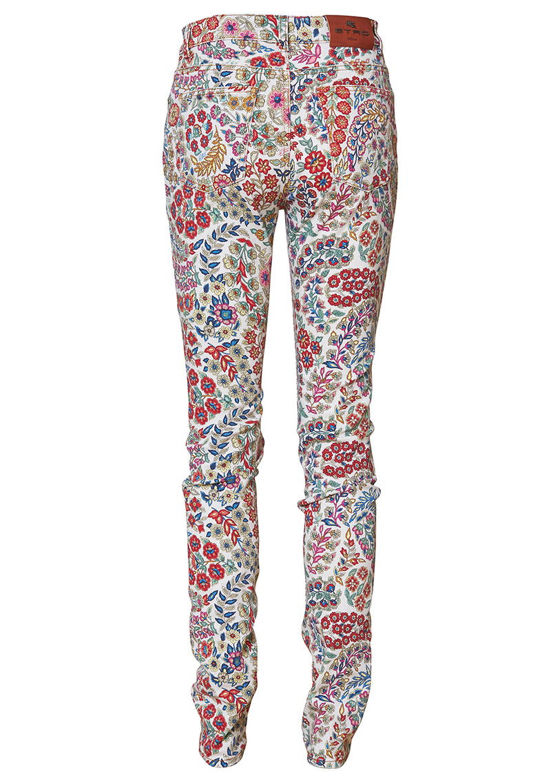 Floral Printed Jeans