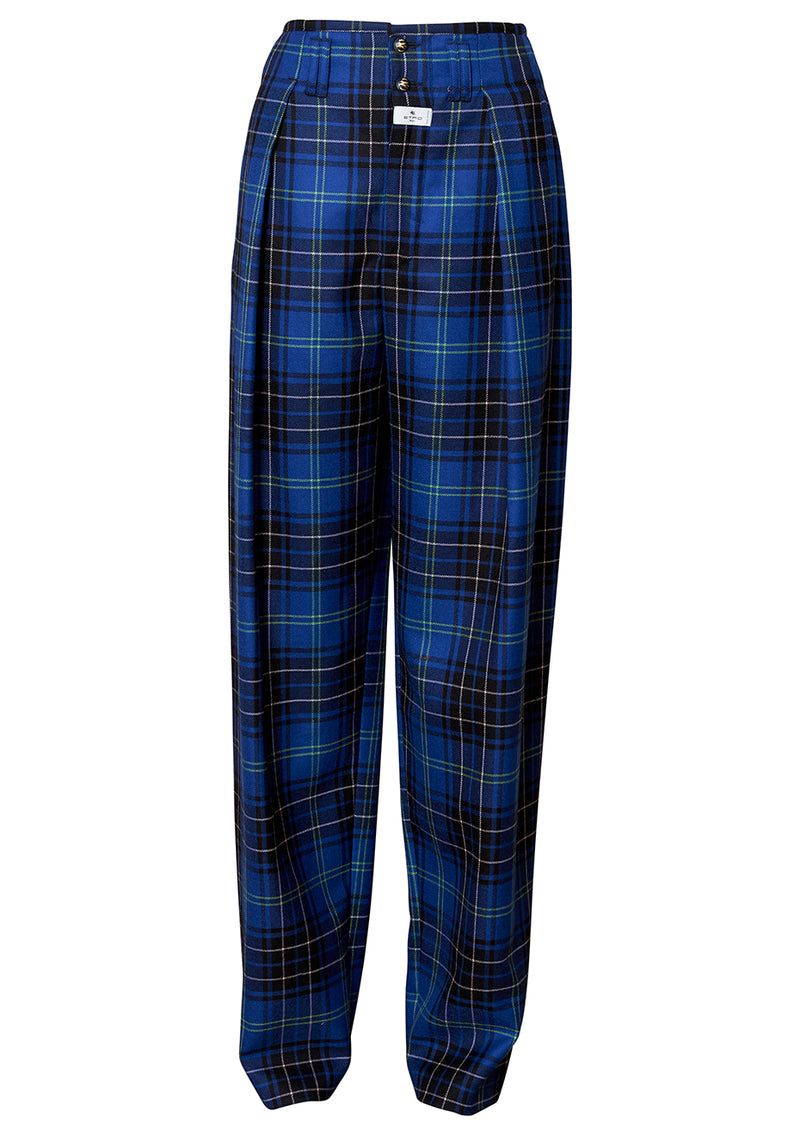 Checkered Wool Trousers